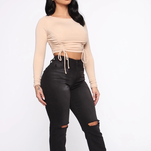 Fashion Nova taupe long sleeve - Picture 3 of 4
